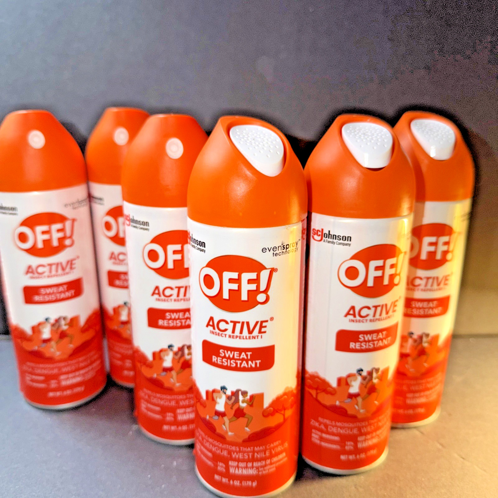 OFF! Active Insect Repellent Liquid Sweat Resistant Repels Mosquitoes 6 oz 6 Pk