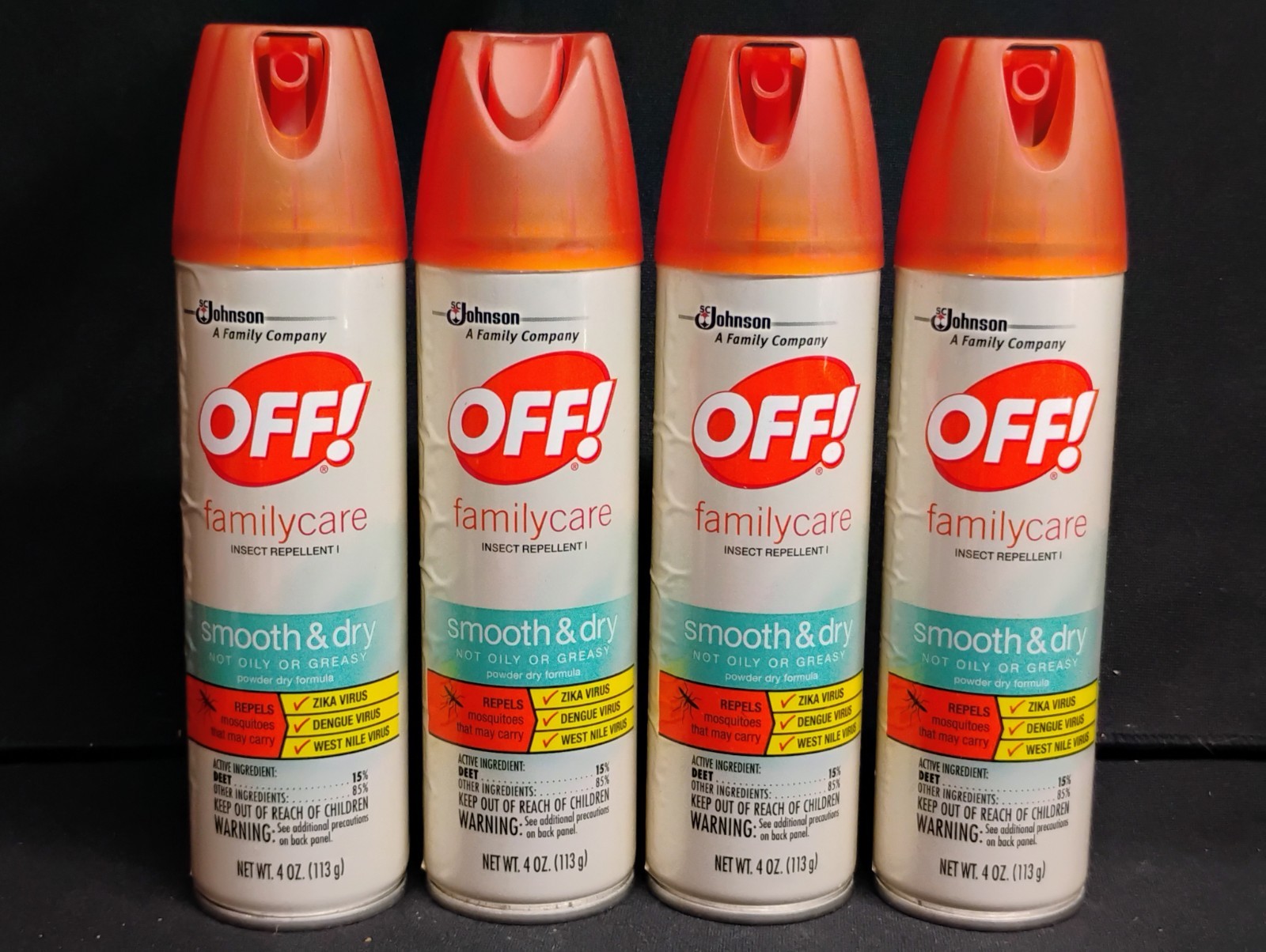 OFF! 4 Pack FamilyCare Spray Insect Repellent Bug Spray Dry Not Oily 15% Deet