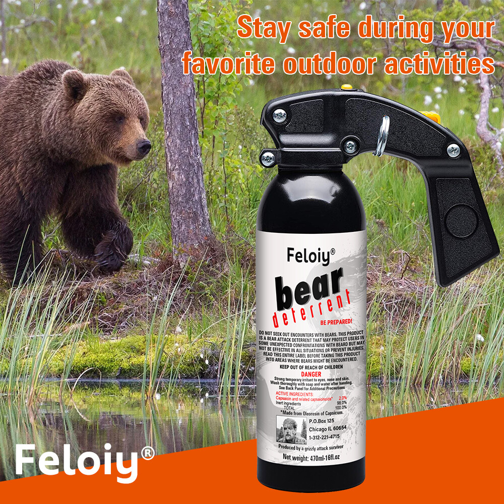 Feloiy Bear Spray, 1 PACK, 16 oz Cans, 35 ft Range, NEW