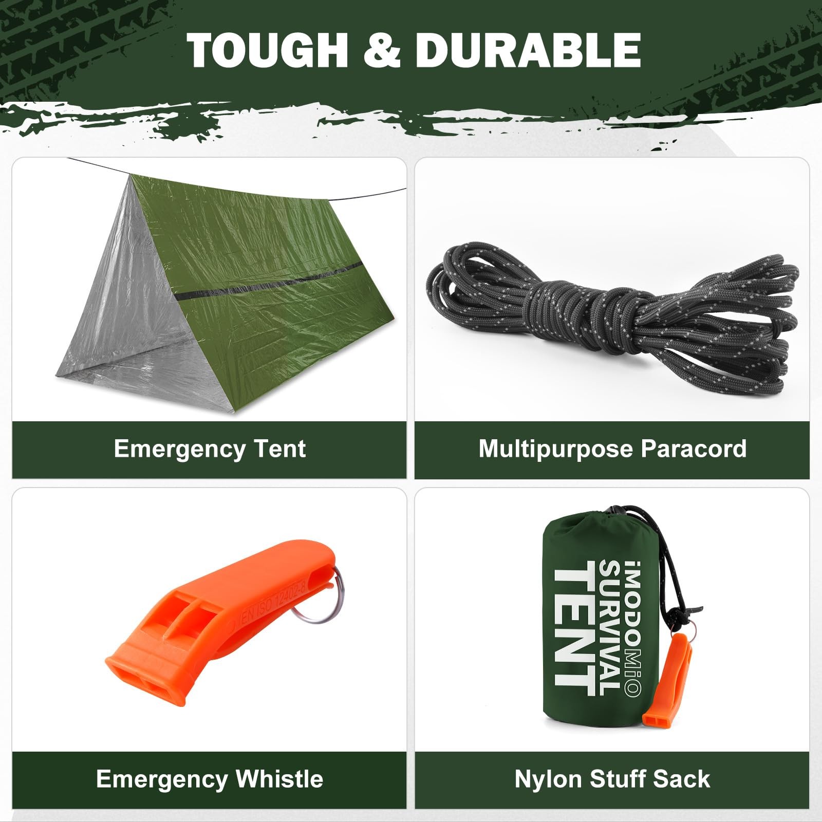 Life Emergency Shelter Survival Tent – 2 Person Space Blanket 2 Pack, Green