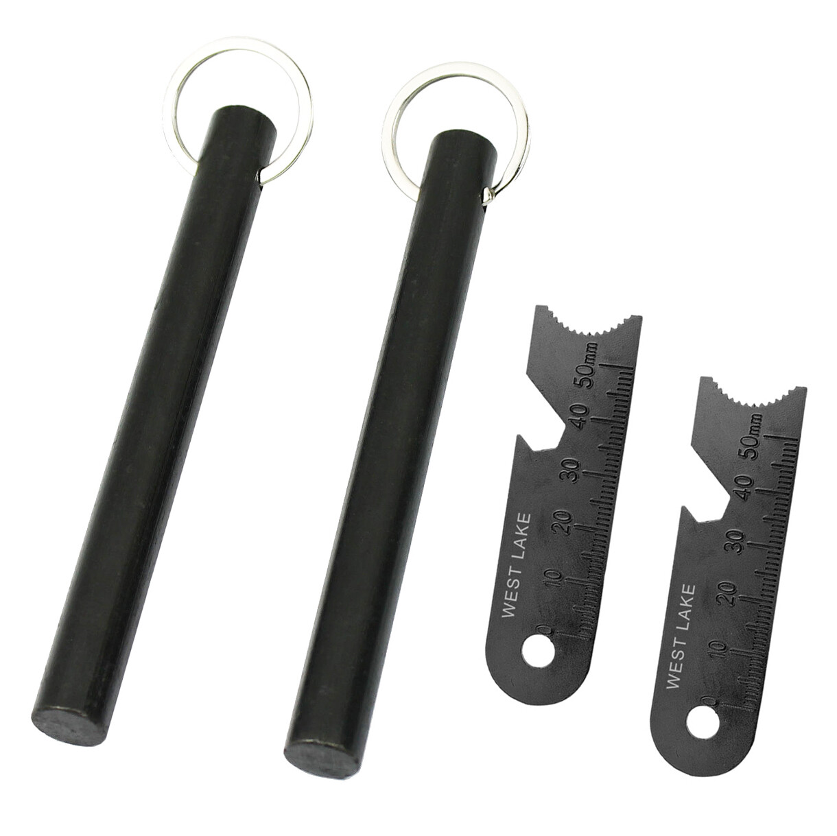 2 PCS Large 5″ Ferrocerium Rod Flint Fire Starter w/ 2PCS Steel Scrapers Camping