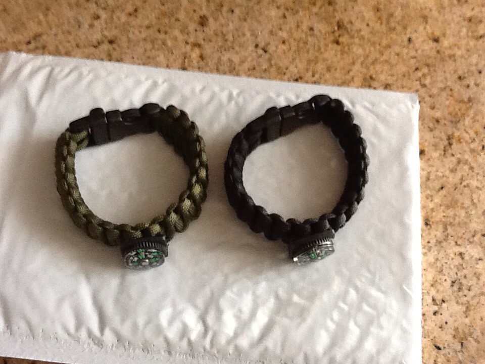Army Green Paracord Compass Bracelet,Whistle Buckle
