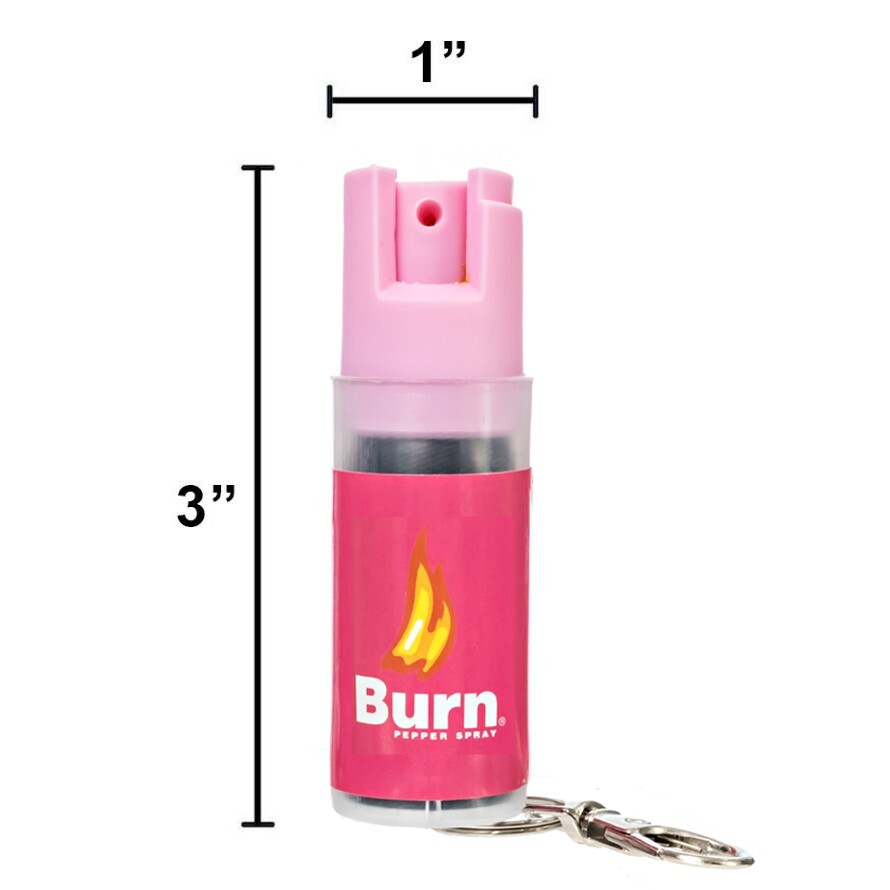 2 Pack Burn Pepper Spray Self Defense Security Keychain 1/2 oz Pink