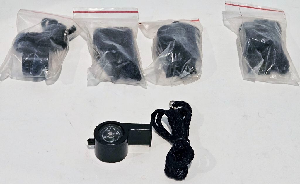 5 Pack Multifunctional Whistle, 2-in-1 Survival Whistle w/ Compass w/Lanyard~New