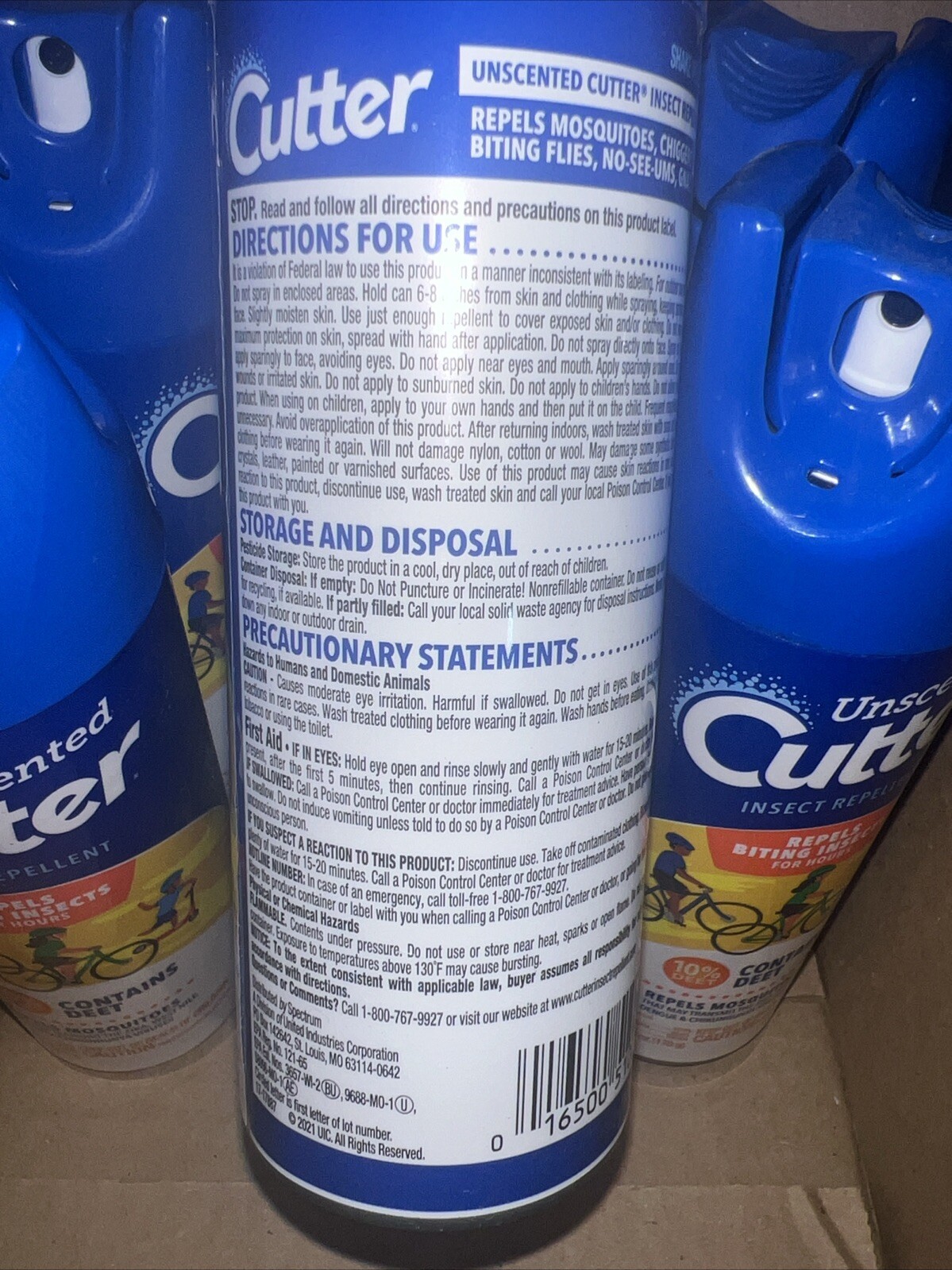 6 PAC Unscented Cutter Insect Mosquito Repellent w/Deet Aerosol Spray 6Oz Free S