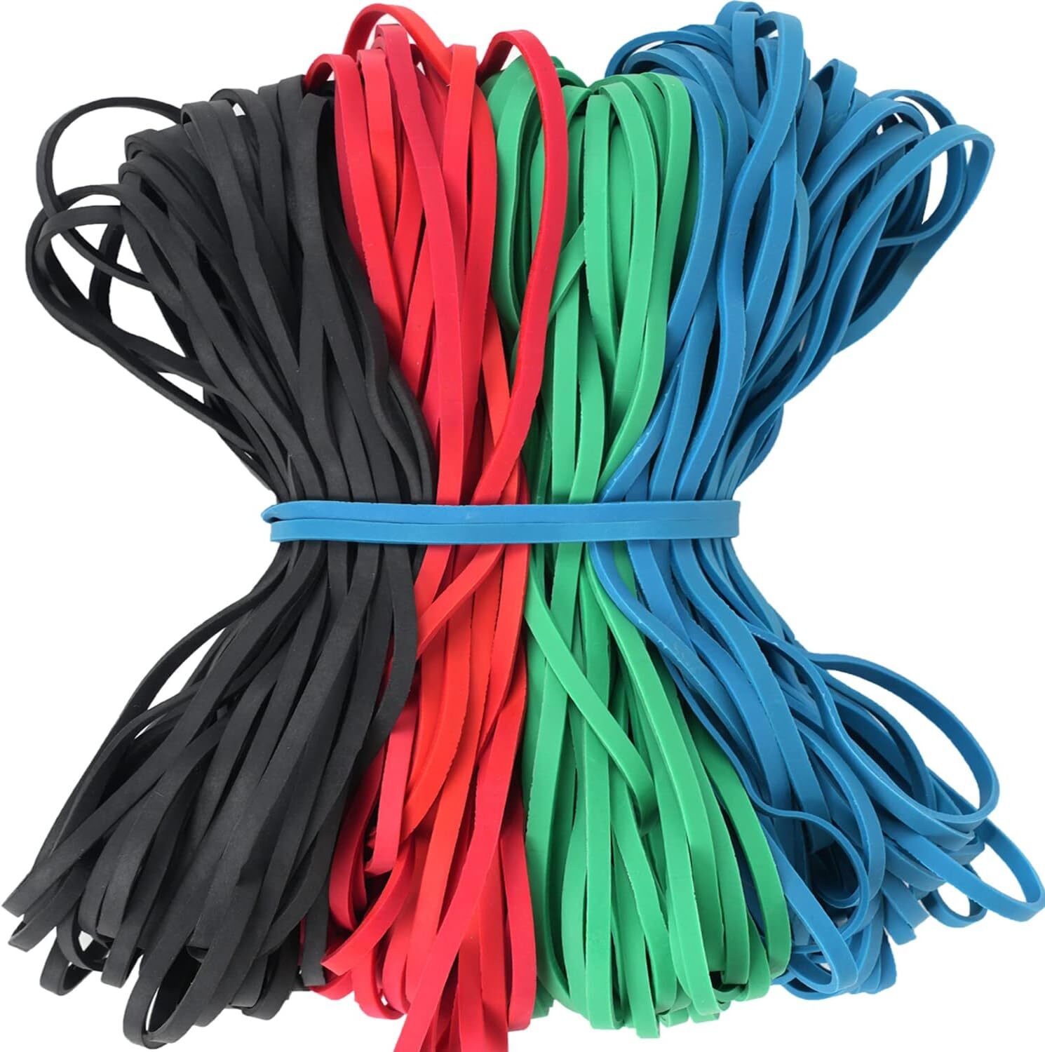 Large Rubber Bands 140 Pack, Heavy Duty Big rubber band Black,blue,red,green