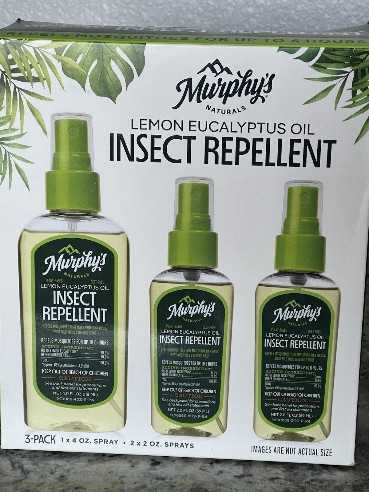 Murphy’s 3-PK Naturals Insect Repellent Spray Lemon Eucalyptus Oil 1x4oz / 2x2oz