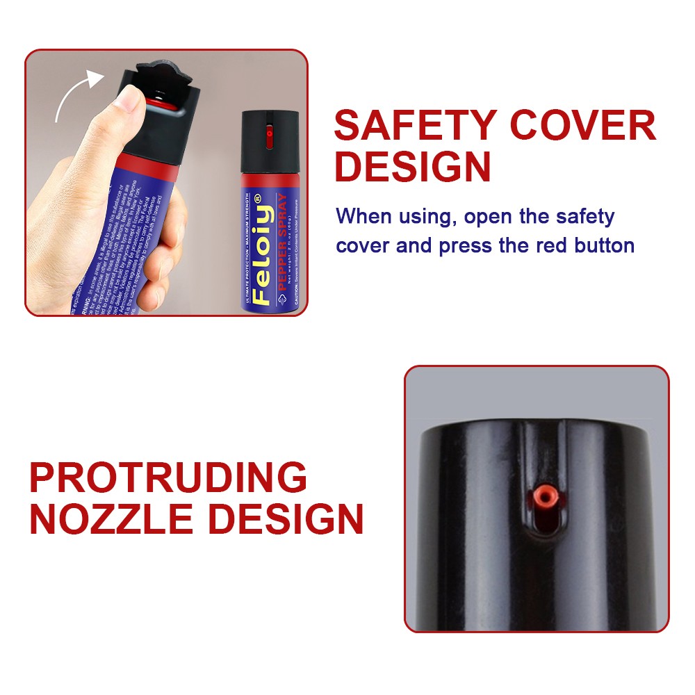 4 Pack Pepper Spray 1/2oz Self Defense Security Keychain Black, Quick And Easy