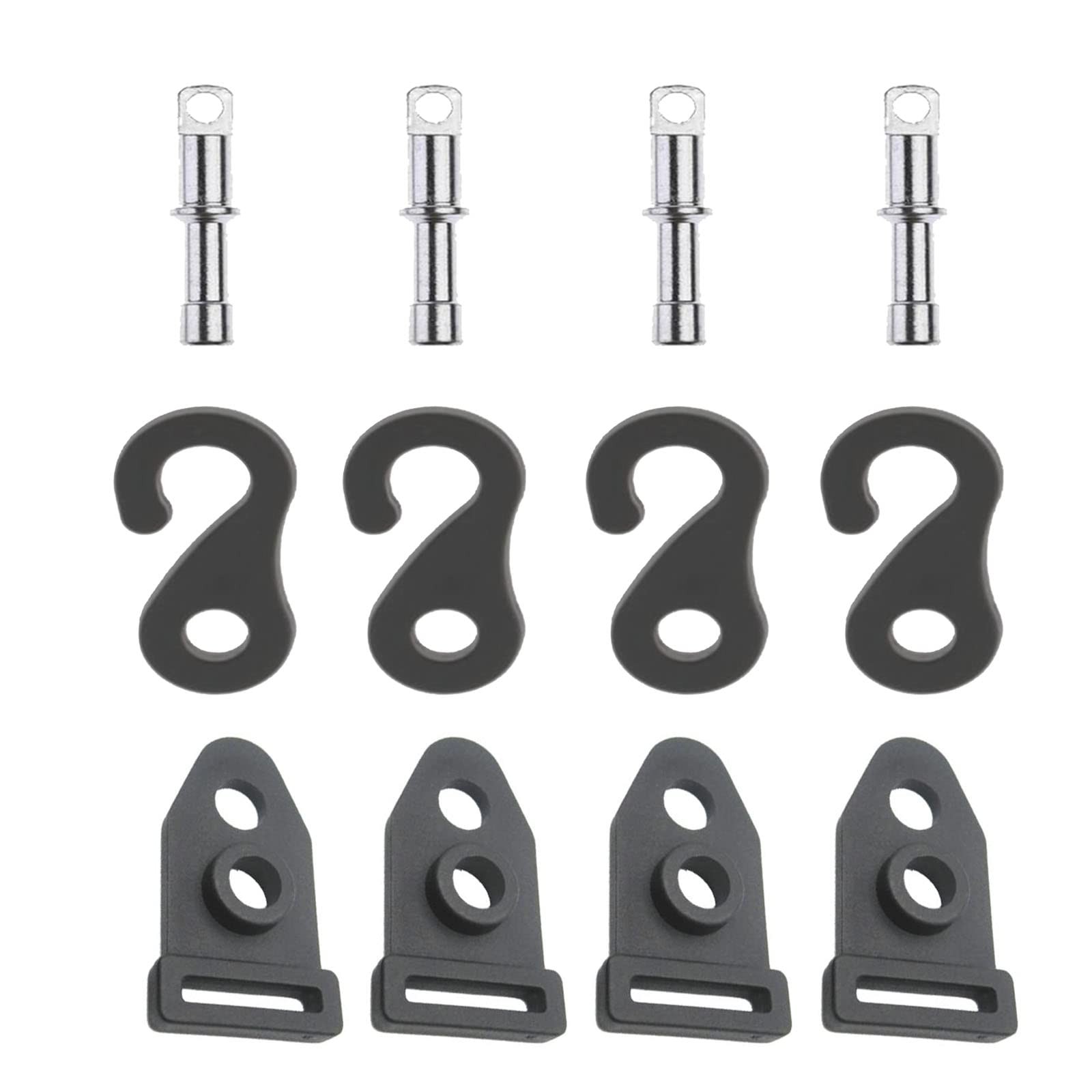 Camping Tent Poles Replacement Accessories 85mm Rod End Plugs Feet Black