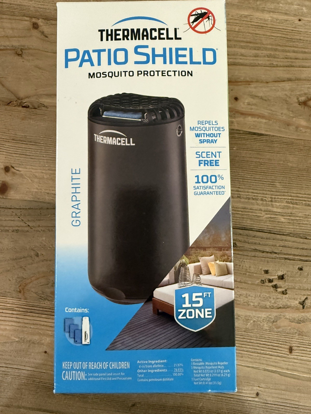 Thermacell Mosquito Repellent Patio Shield 15 Ft Zone, includes 3 refills