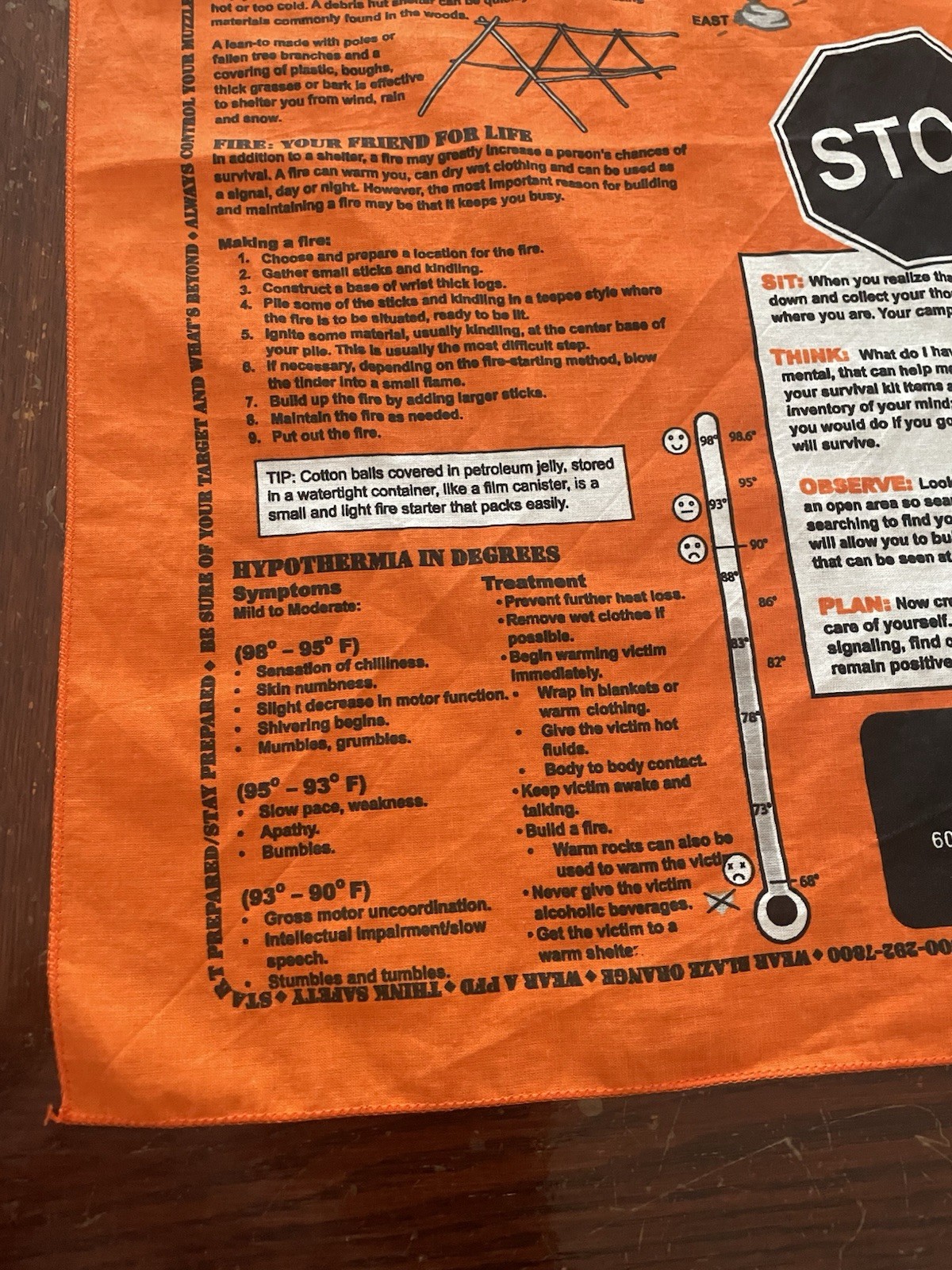 Survival Bandana Orange Novelty Department Of Natural Resources