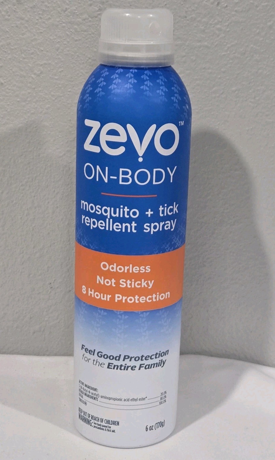 Zevo On Body Mosquito and Tick Repellent Bug Spray 6 oz Odorless Non-Sticky
