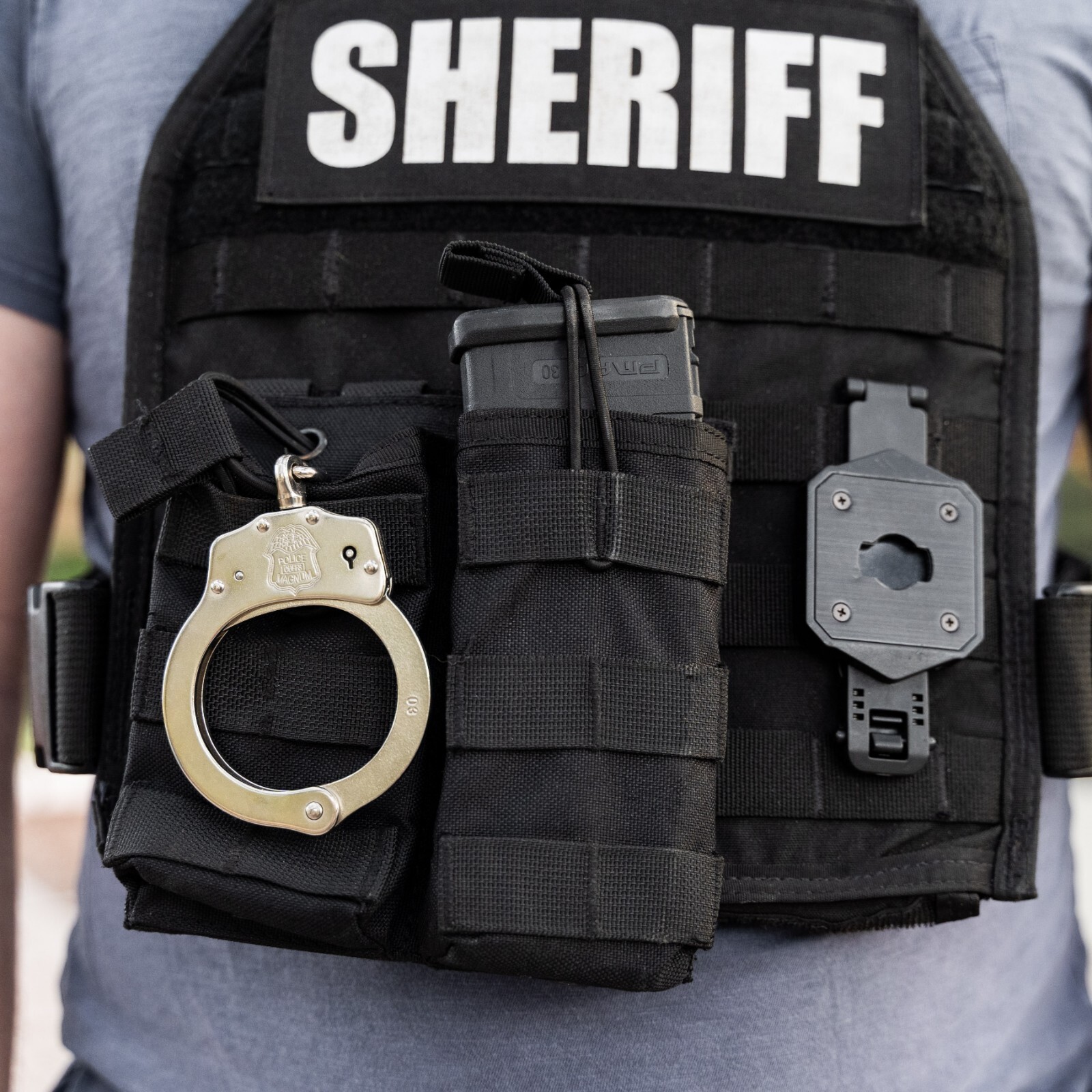 Police Magnum Heavy Duty Nickel Plated Handcuffs- Security Guard Restraints