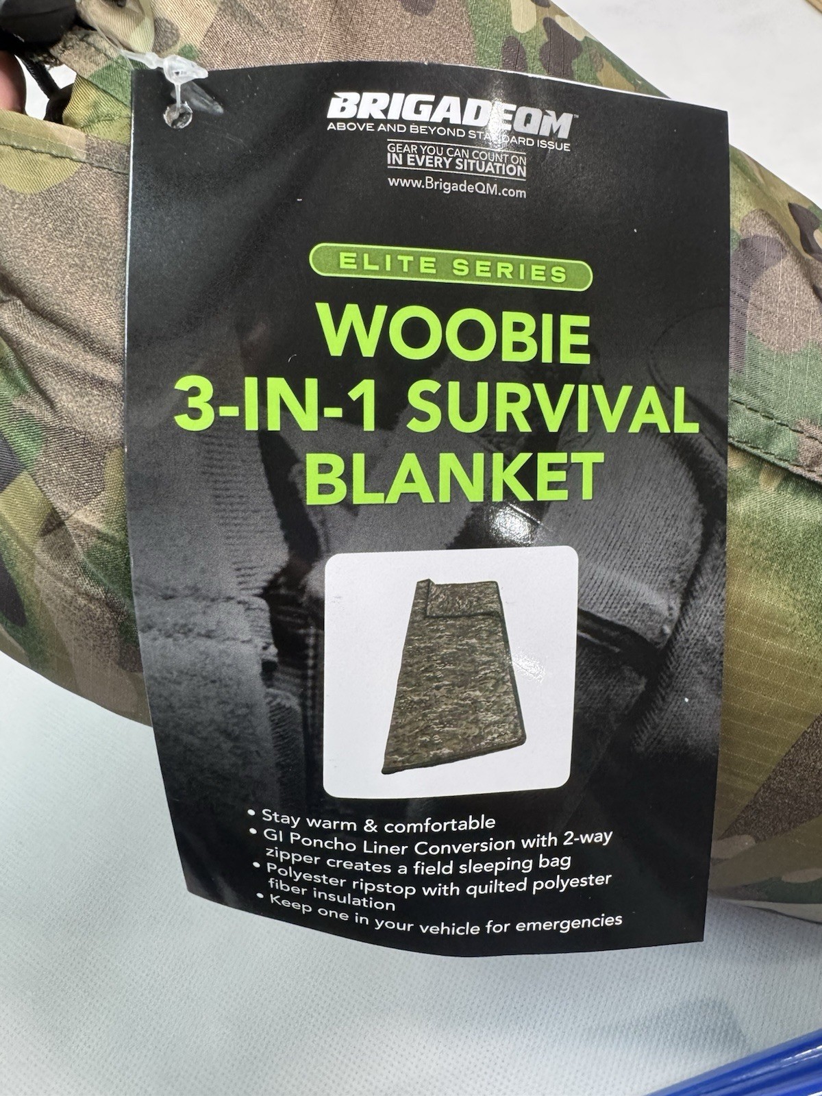 Brigadeqm Elite Series Woobie 3-in-1 Survival Blanket Camouflage NEW!
