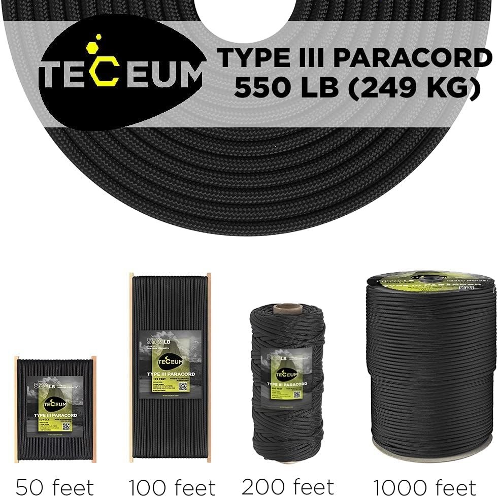5/32″ Paracord Rope 1000 – 1000ft / 200ft / 100ft / 50ft – Tactical Parachute Co