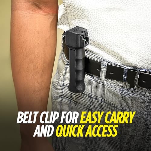 Pepper Gel for Self Defense,18-Foot Range, Flip-Top Safety, Belt Clip, black