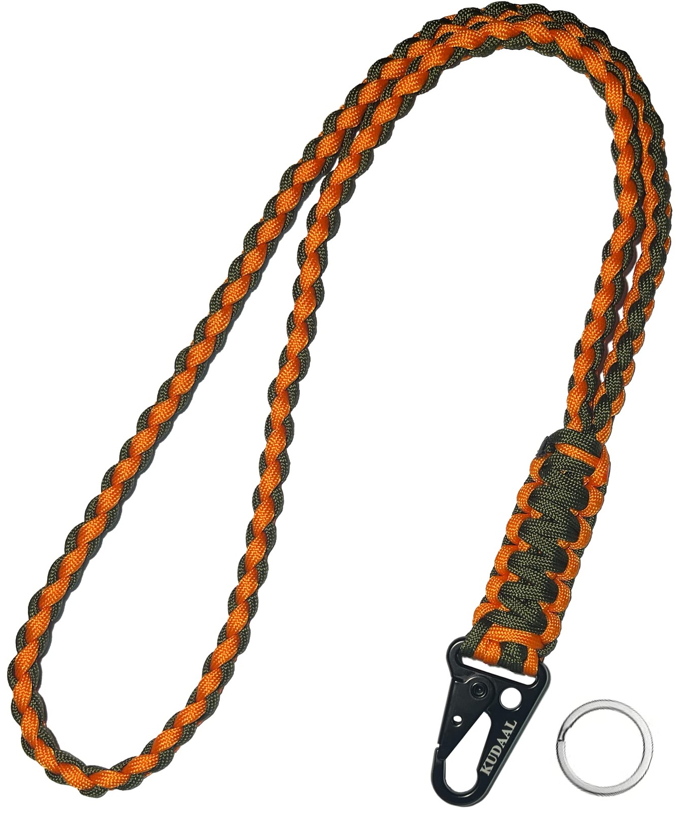 Paracord Lanyard Keychain – Heavy Duty Key Strap with Whistle & Badge ID Wallet