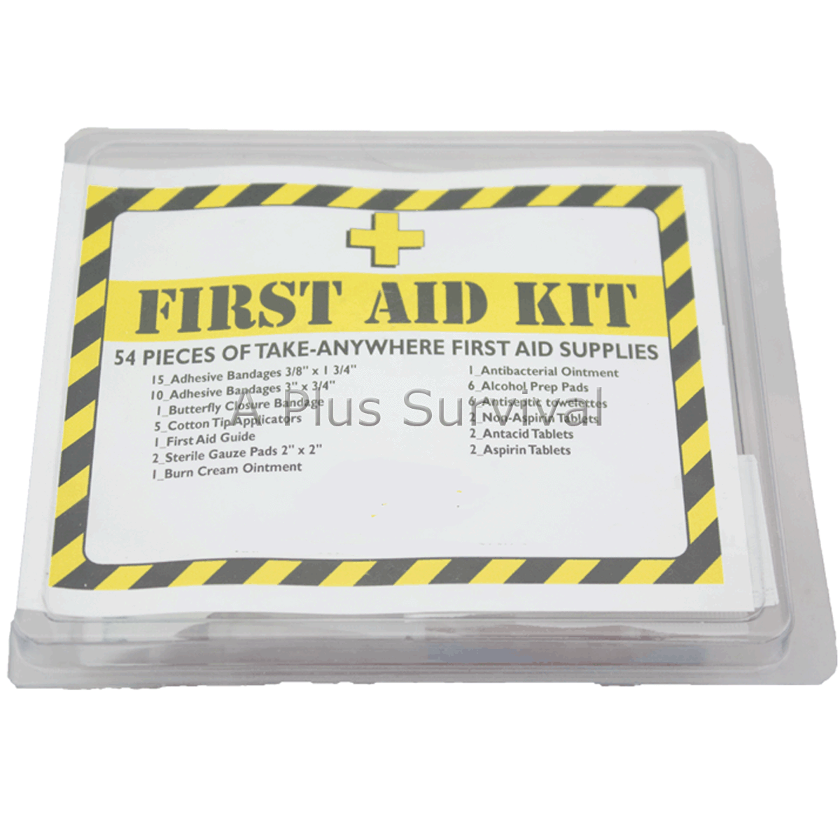 54 Piece First Aid Kit Plastic Travel Case Camping Survival Emergency Disaster