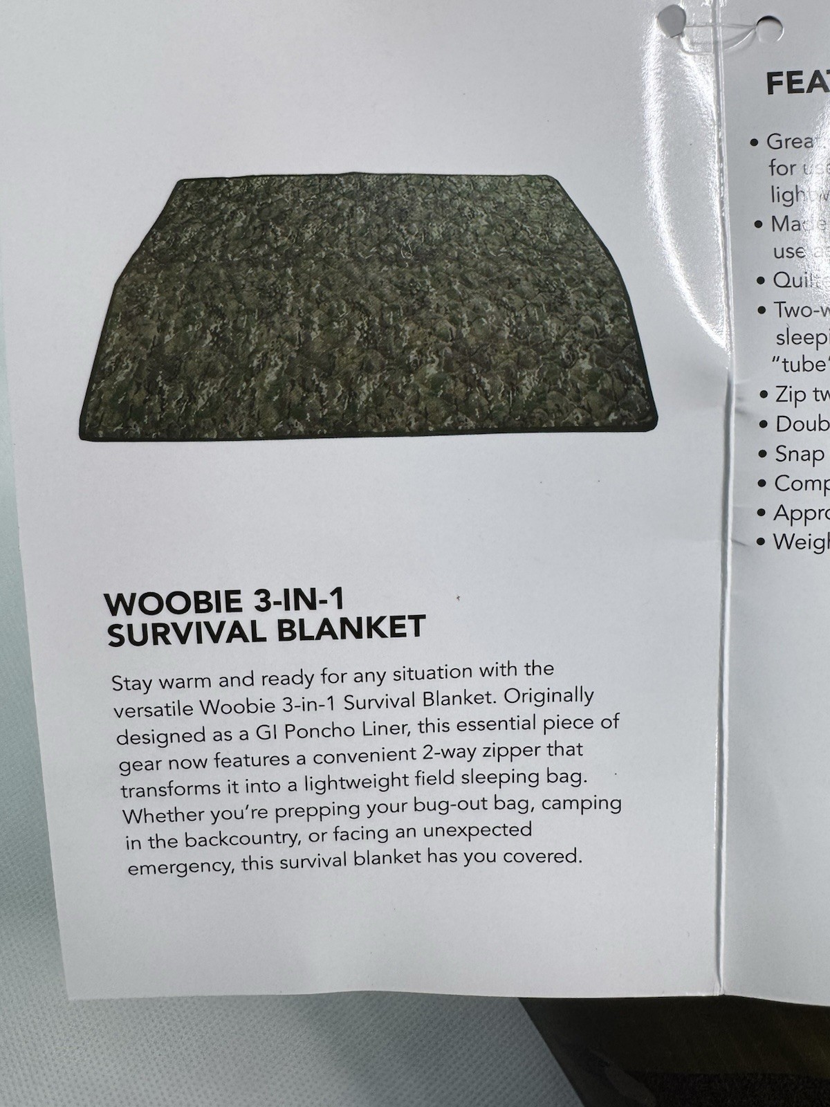 Brigadeqm Elite Series Woobie 3-in-1 Survival Blanket Camouflage NEW!