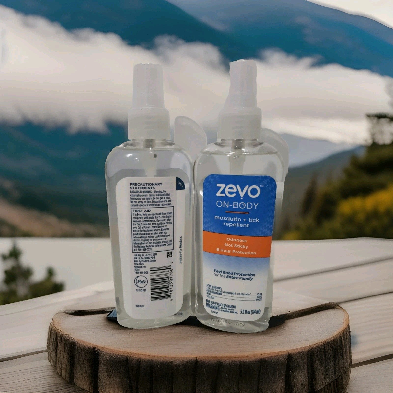 Pack Of 2- Zevo On Body Mosquito and Tick Repellent Bug Spray Pump Spray