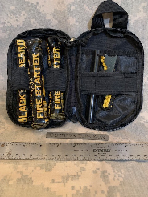 Black Beard Fire Captian’s Loot Kit (3) Fire Starters (1) Ferro Rod & Case