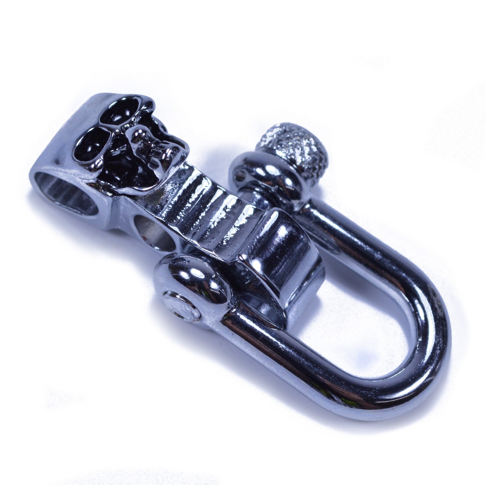 Chrome Metal Skull Shackles – Adjustable Hardware for Paracord Bracelets
