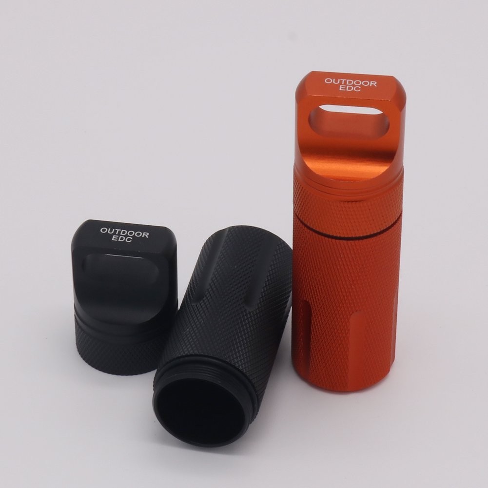Outdoor Waterproof EDC Survival Capsule – Airtight Aluminum Pill Bottle Storage