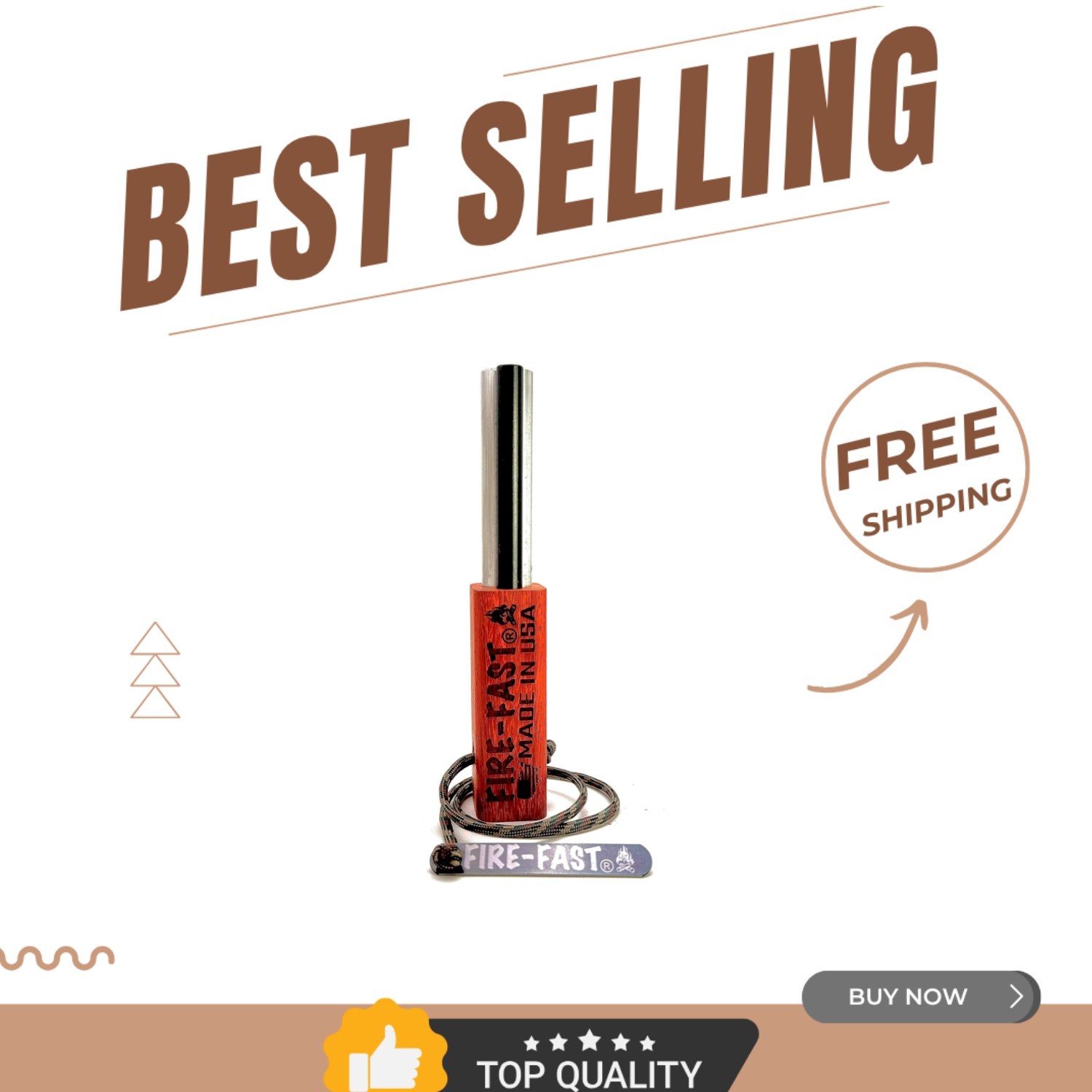 Compact Magnesium and Ferrocerium Fire Starter – Perfect for Camping & Hiking
