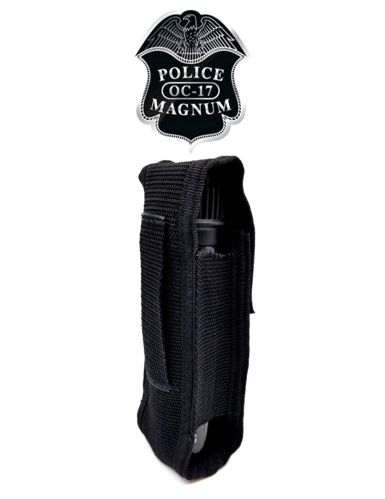 POLICE MAGNUM Pepper Spray 4oz Ounce Flip Top Nylon Holster Defense Protection