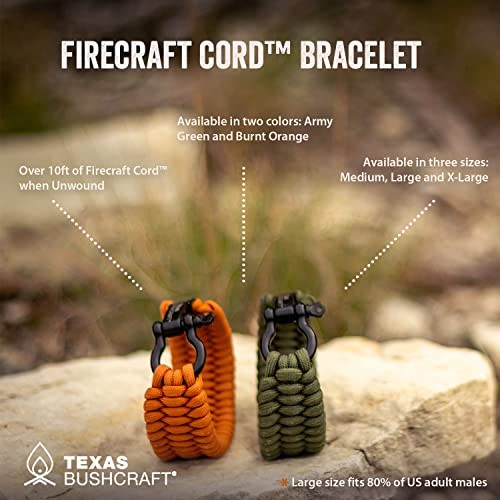 Firecraft Cord Survival Bracelet – Paracord Bracelet L (7-8″ wrist) Army Green