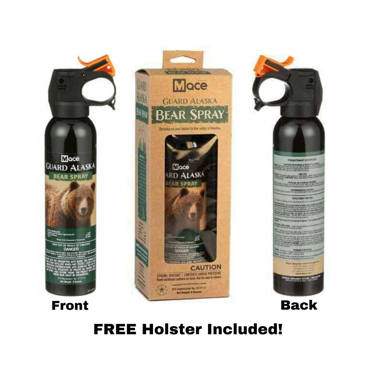 MACE Guard Alaska Bear Repellant Self Defense Spray w/ Holster – 9 oz Deterrent
