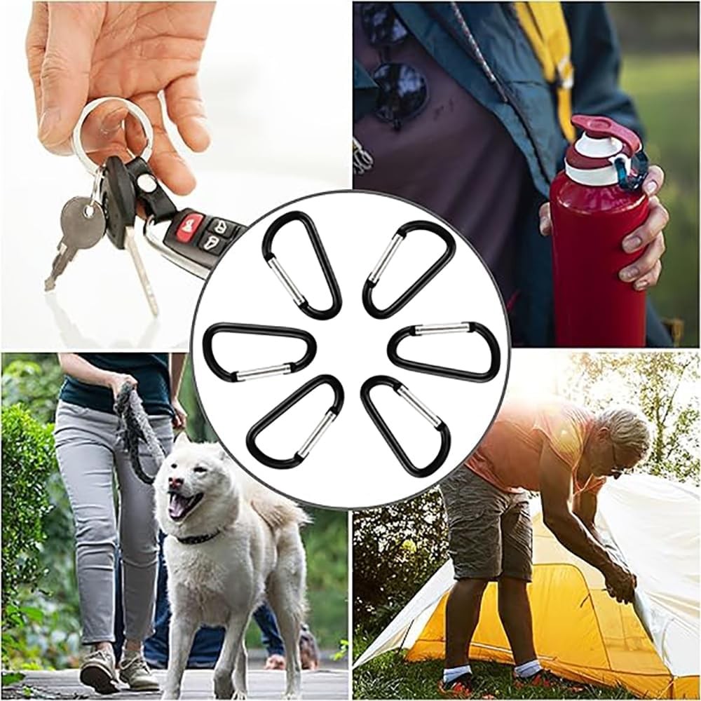 10-30x Aluminum Ring Carabiners Clip Spring Loaded Gate Keychain Carabiner Clip