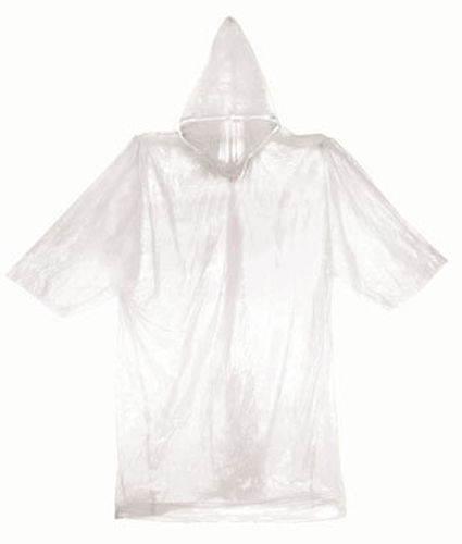 New Pack of 2 Emergency Rain Poncho Clear Hood Reusable One Size Fits Most