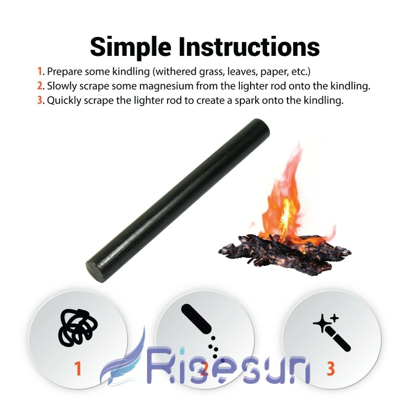 Lot Outdoor Survival Ferrocerium Flint Fire Starter Magnesium Ferro Rod Camping
