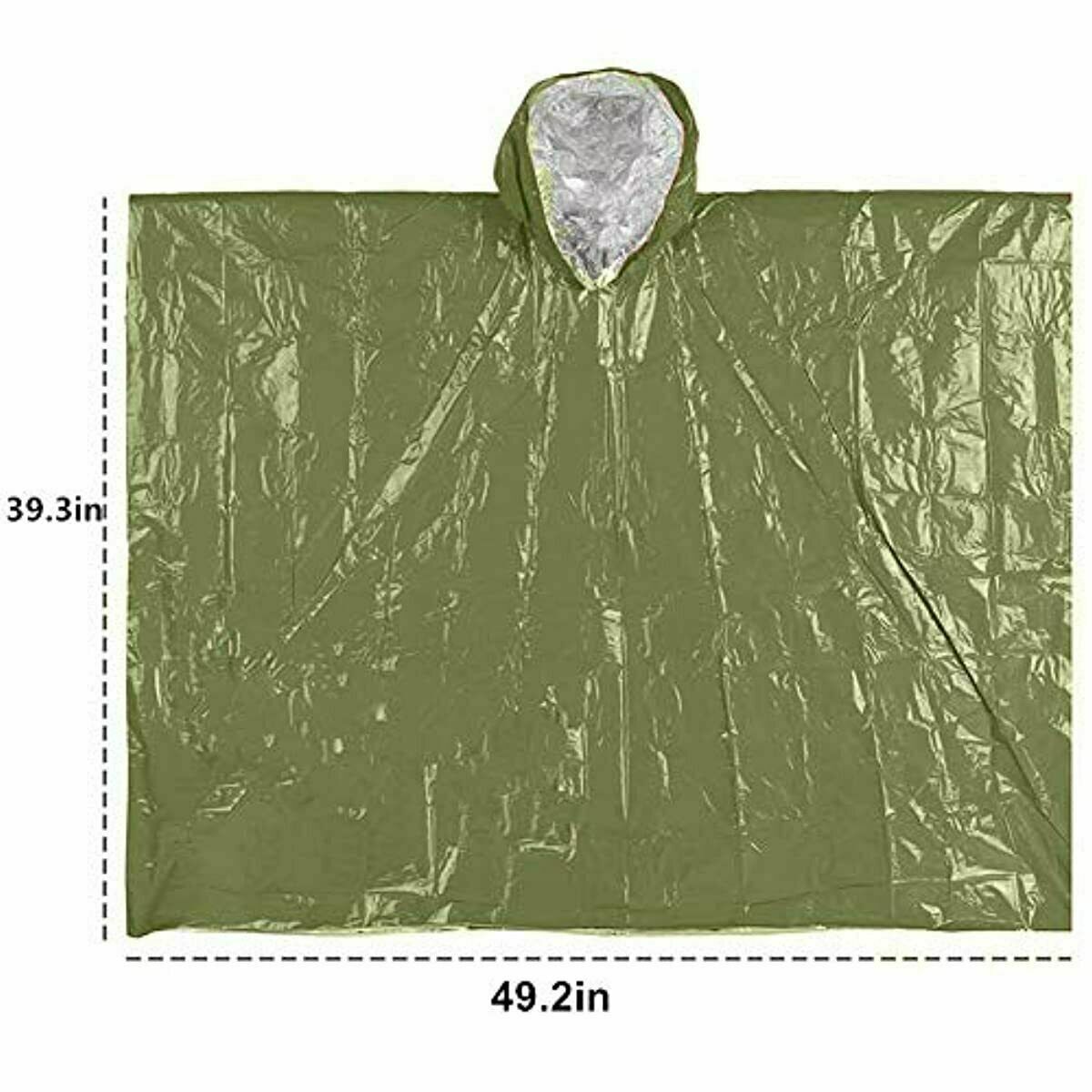 4Pack Reusable Mylar Thermal Blanket Poncho Emergency Survival Rain Camping Gear