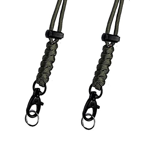 BSGB 2Pcs Paracord Lanyard Metal Hook Durable Survival 550 Cord Army Green