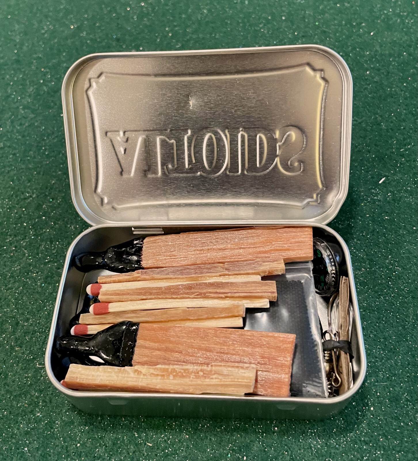 Survival Fire Starter Kit in Altoid Can with Genuine Leather Pouch