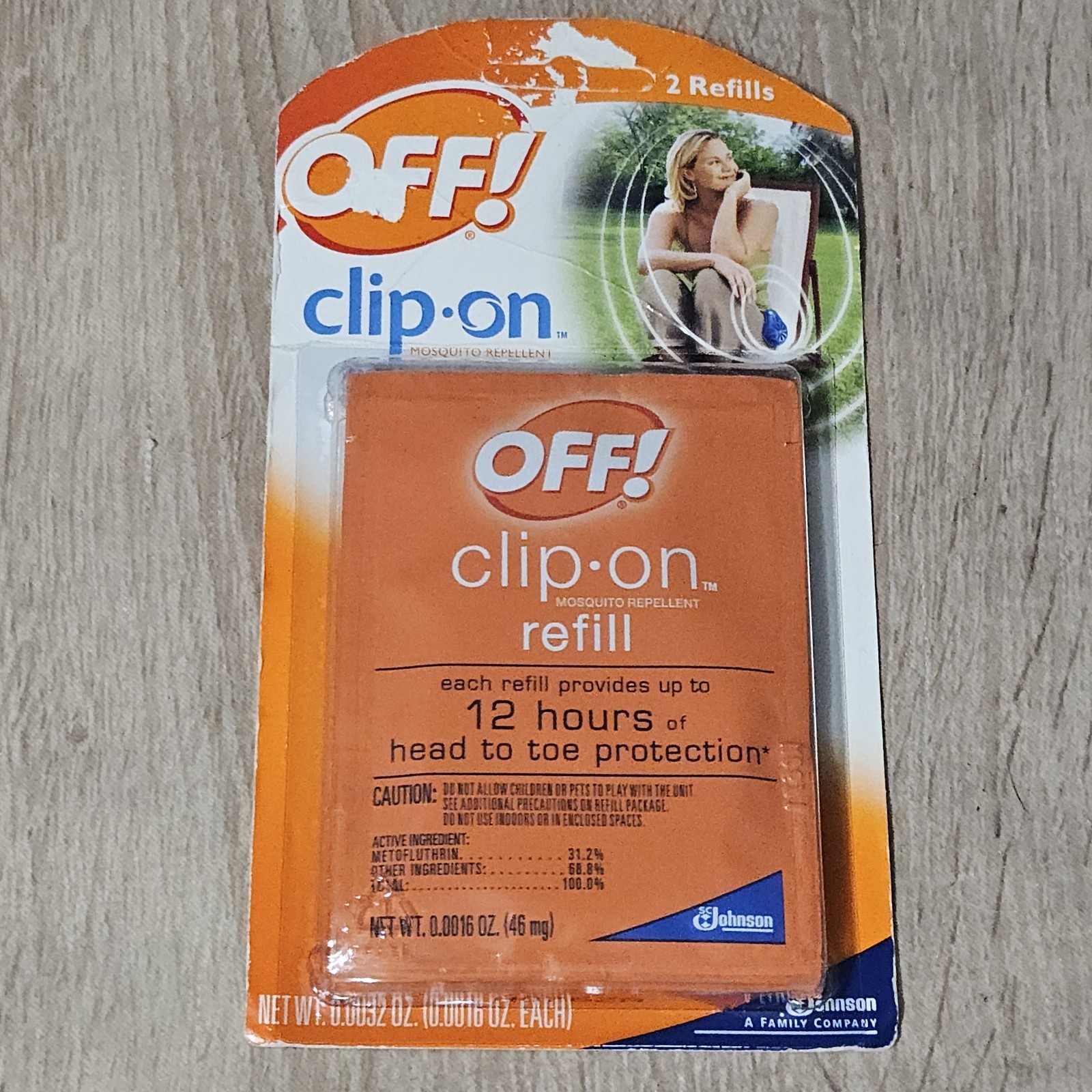 OFF! Clip-On Mosquito Repellent Pack of 2 Refills For Fan 12 Hr Protection Bug