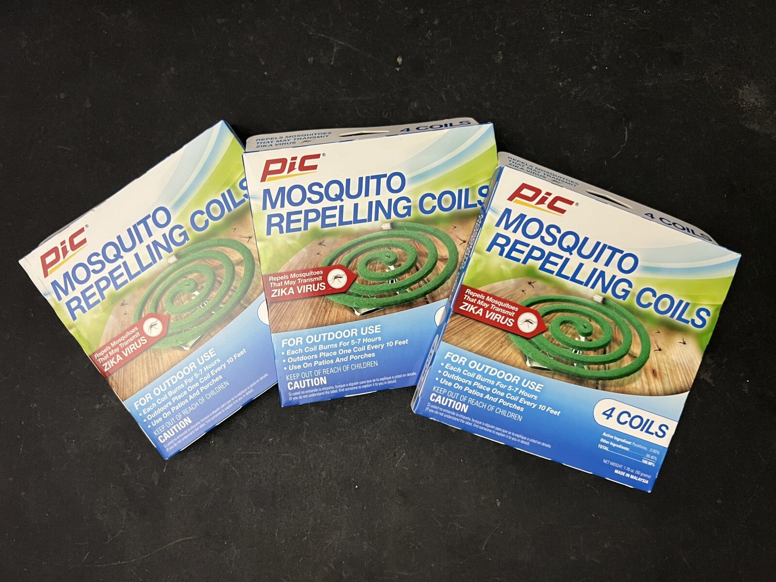Lot of 3 PIC Mosqu Repelling Coils | 12 Coils Total