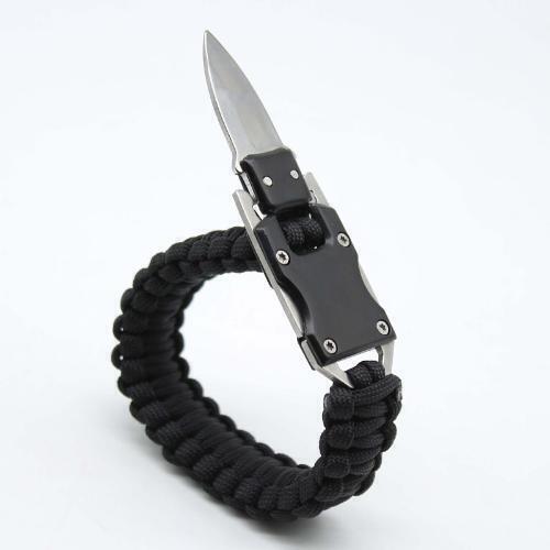 Black Tactical Knife Bracelet Wilderness Survival Self-Protection Portable Gear