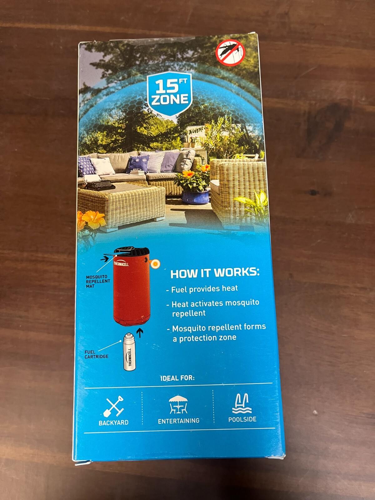 Thermacell Patio Shield Mosquito Repeller 15 Foot Protection Magenta