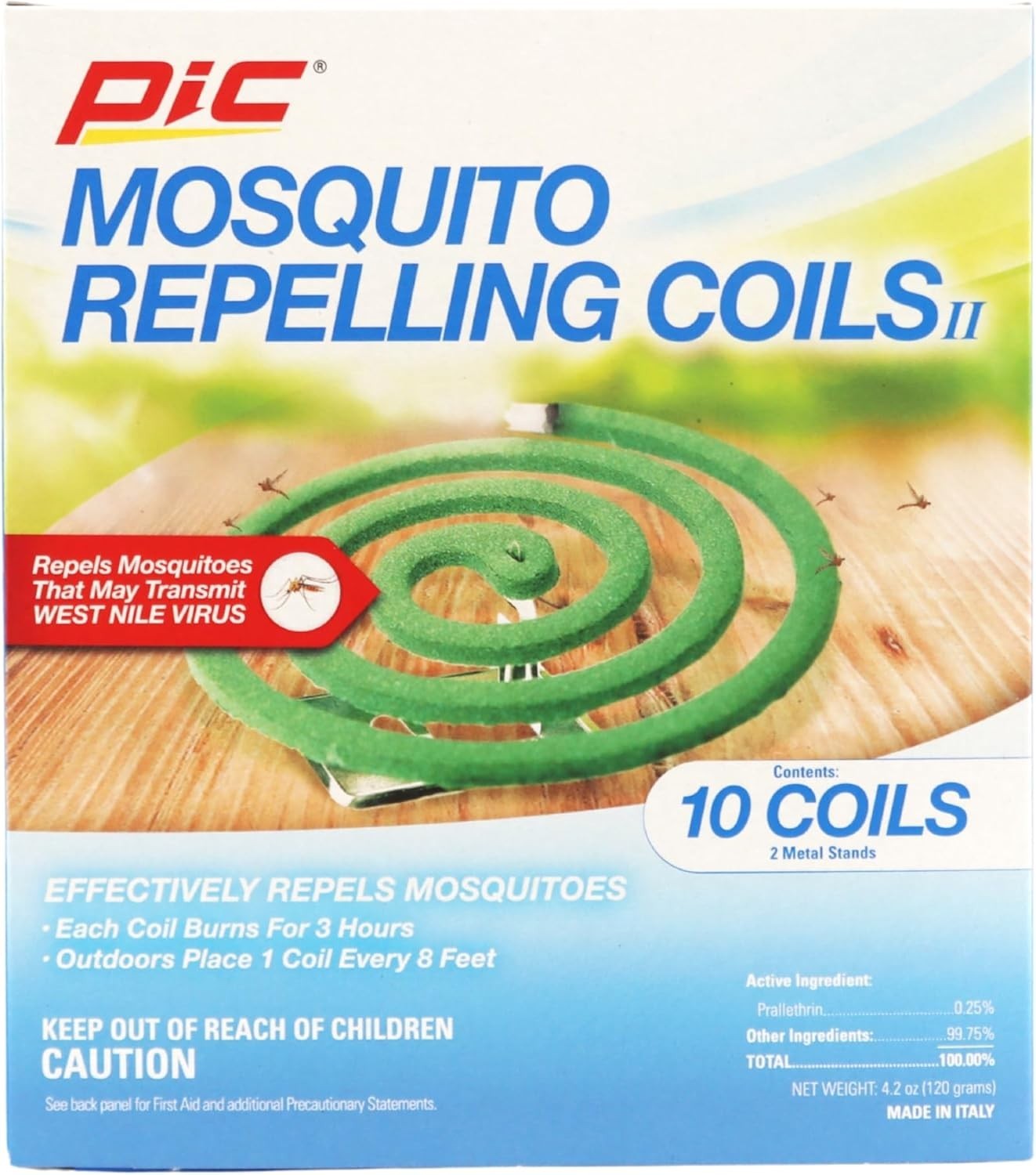 PIC Mosquito Repellent Coils – Box of 10 Coils – Outdoor Protection – Unscented