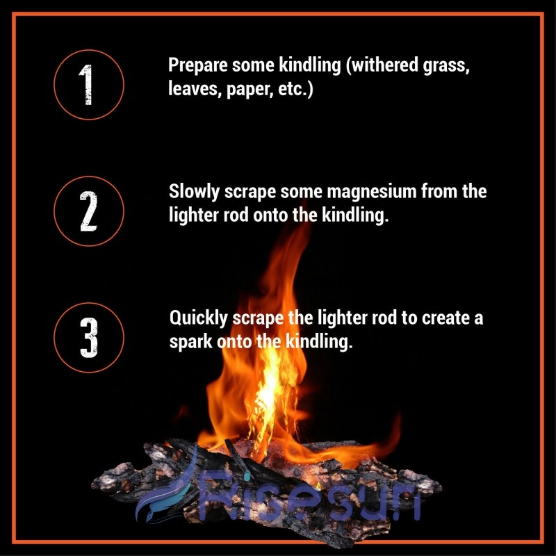 Lot Outdoor Survival Ferrocerium Flint Fire Starter Magnesium Ferro Rod Camping