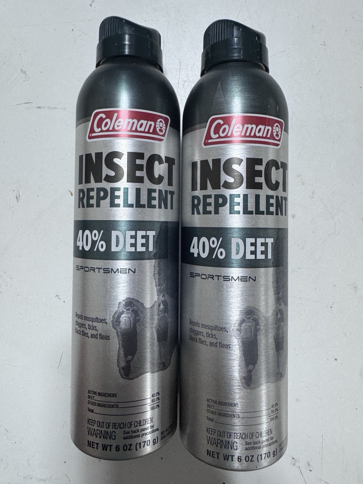 2 Cans Coleman 40% DEET Bug Repellent Spray Insect Repellent Spray – 6 oz EACH