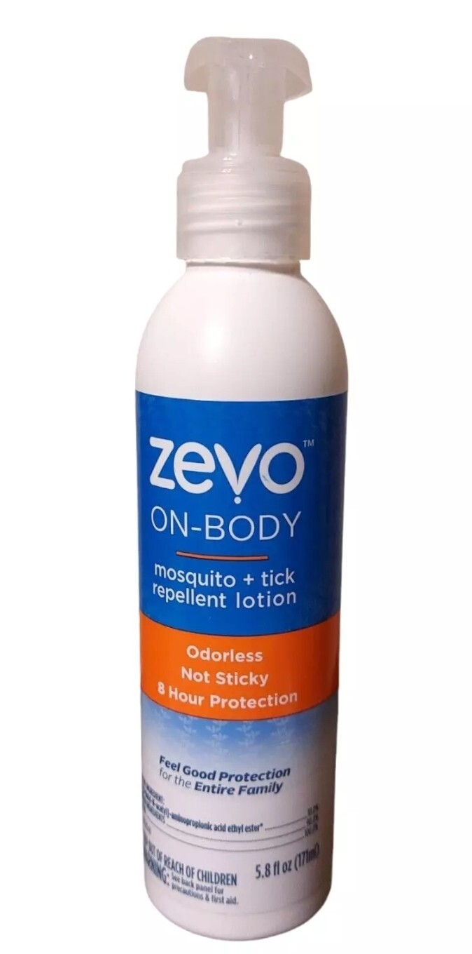 Zevo On-Body Mosquito + Tick Repellent Lotion Odorless Non-Sticky 8hr 5.8 oz