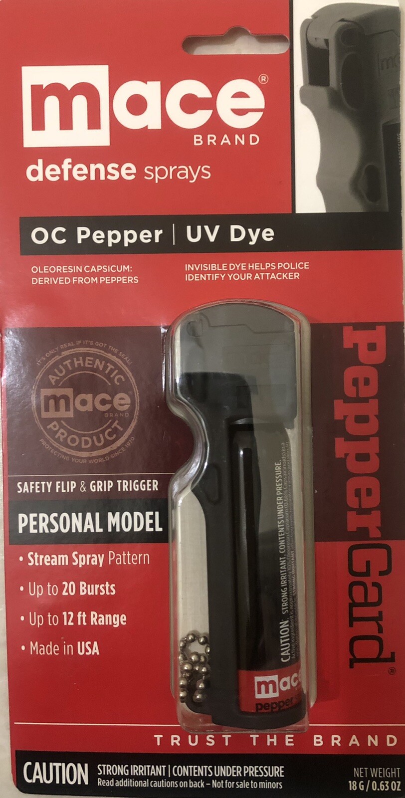 MACE 12 FT DEFENSE PERSONAL Pepper Gard GUARD Spray FLIP TOP Self Defense HOME