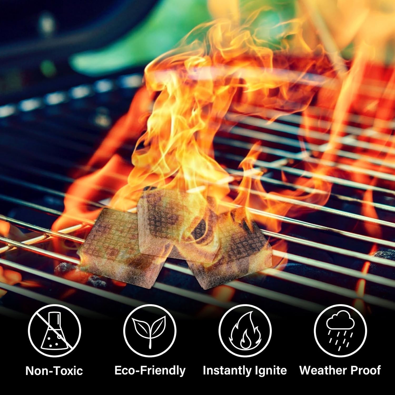 Fire Starter Squares 64, Odorless Fire Starters for Fireplace, Camping