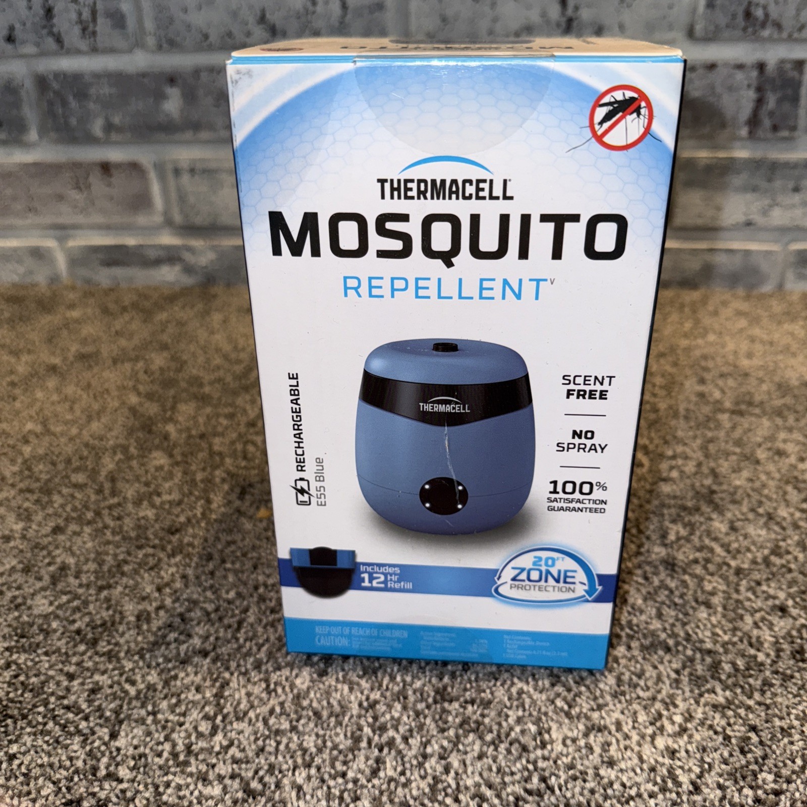 Thermacell E55 Mosquito Repellent E-Series Rechargeable Repeller, Blue