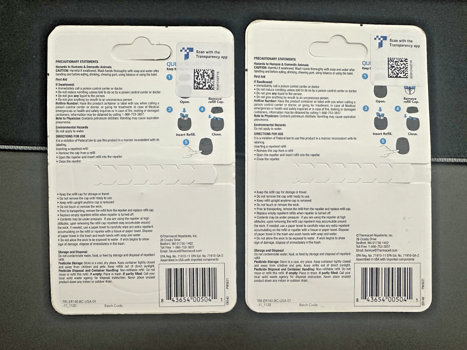 Thermacell Rechargeable Mosquito Repeller Refills – 40 Hour x 2 Pack