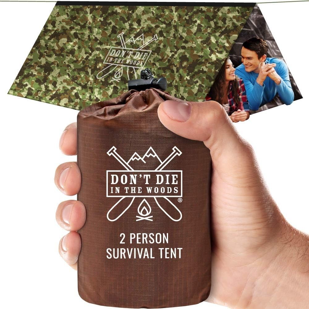 Survival Tent Ultralight Emergency Shelter Space Blanket Mylar Waterproof Com…